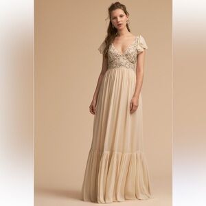 BHLDN Anthropologie Daphne Sequin Formal Bridal Gown Dress